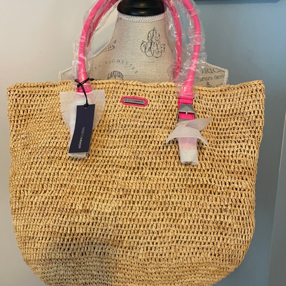 💯 NWT Rebecca Minkoff Neon Pink Boyfriend Tote